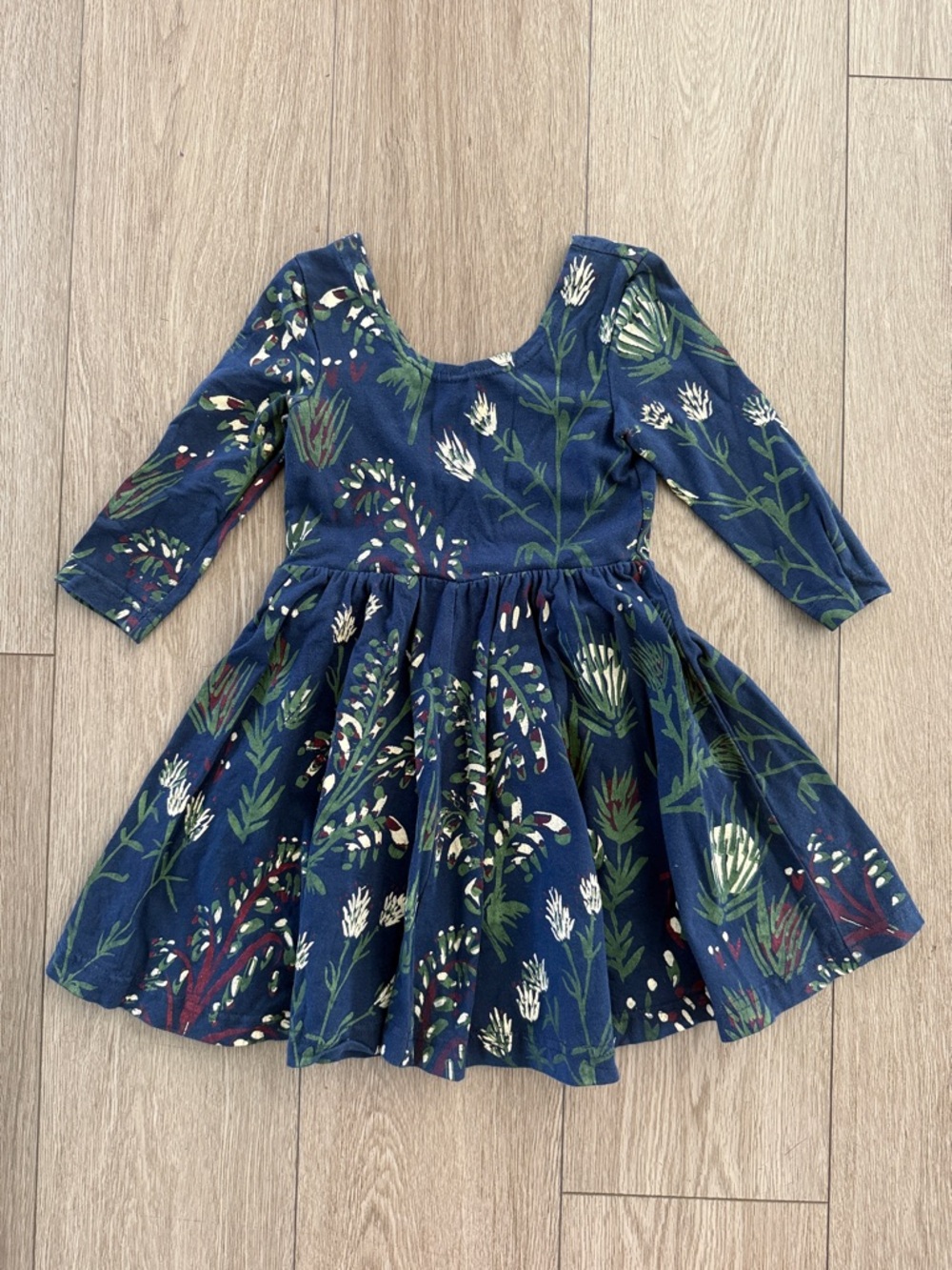 Thief & Bandit hand printed girls twirl dress scoop neck size 4T